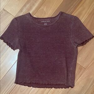 American Eagle Brown Ribbed T-Shirt